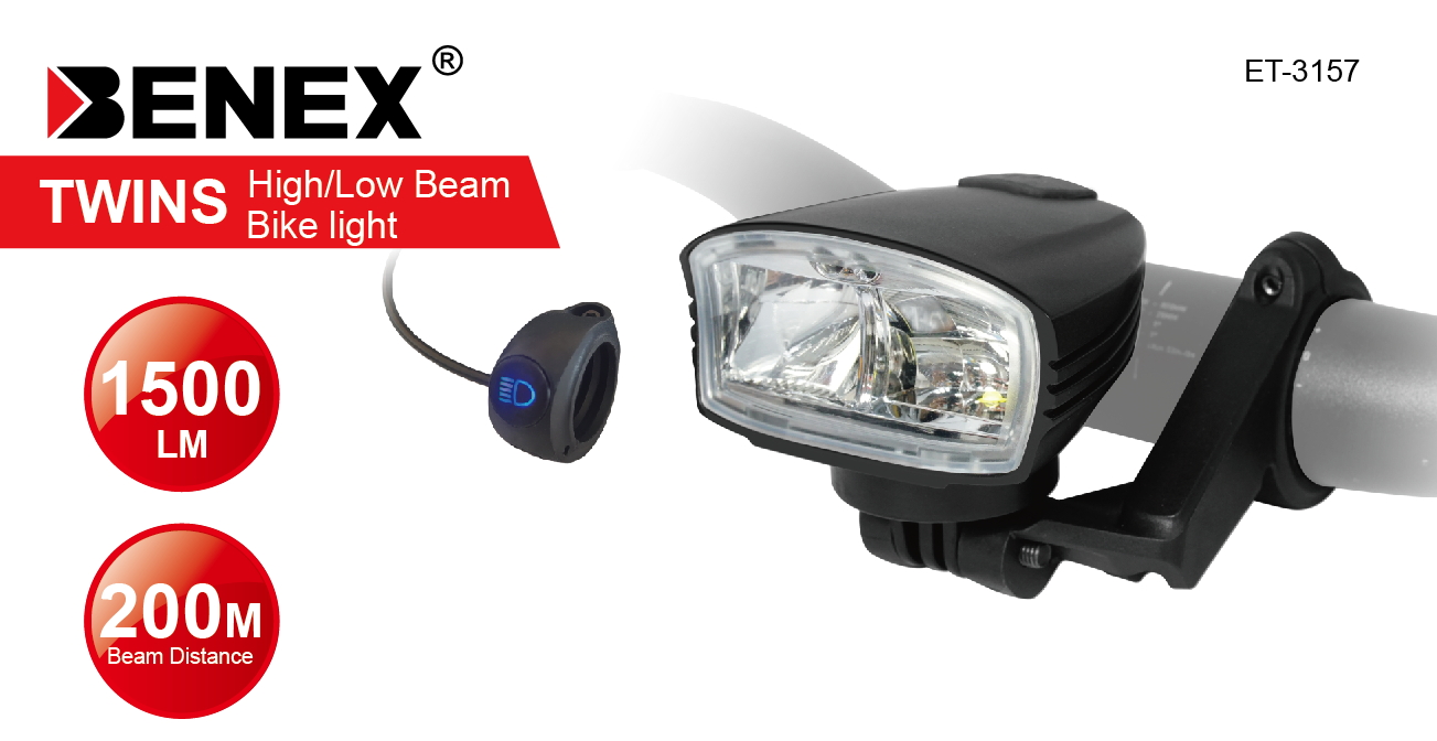 ET-3157 TWINS High / Low Beam Bike Light